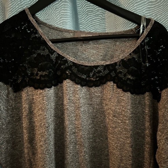 Umgee Black Lace Long Sleeve Top XL - casual with a touch of class- new or like - Picture 2 of 7